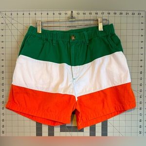 Chubbies | Cotton Shorts | Colorblock Green/White/Orange | 5.5 Inseam | Medium